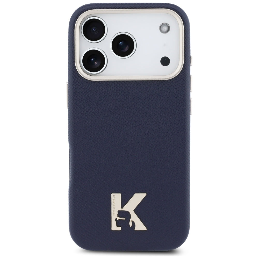 Coque MagSafe pour Apple iPhone 17 Pro Max, Karl Lagerfeld, Logo Karl Head, Bleue