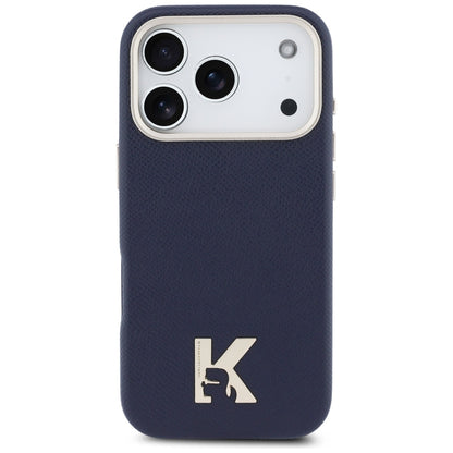 Coque MagSafe pour Apple iPhone 17 Pro Max, Karl Lagerfeld, Logo Karl Head, Bleue