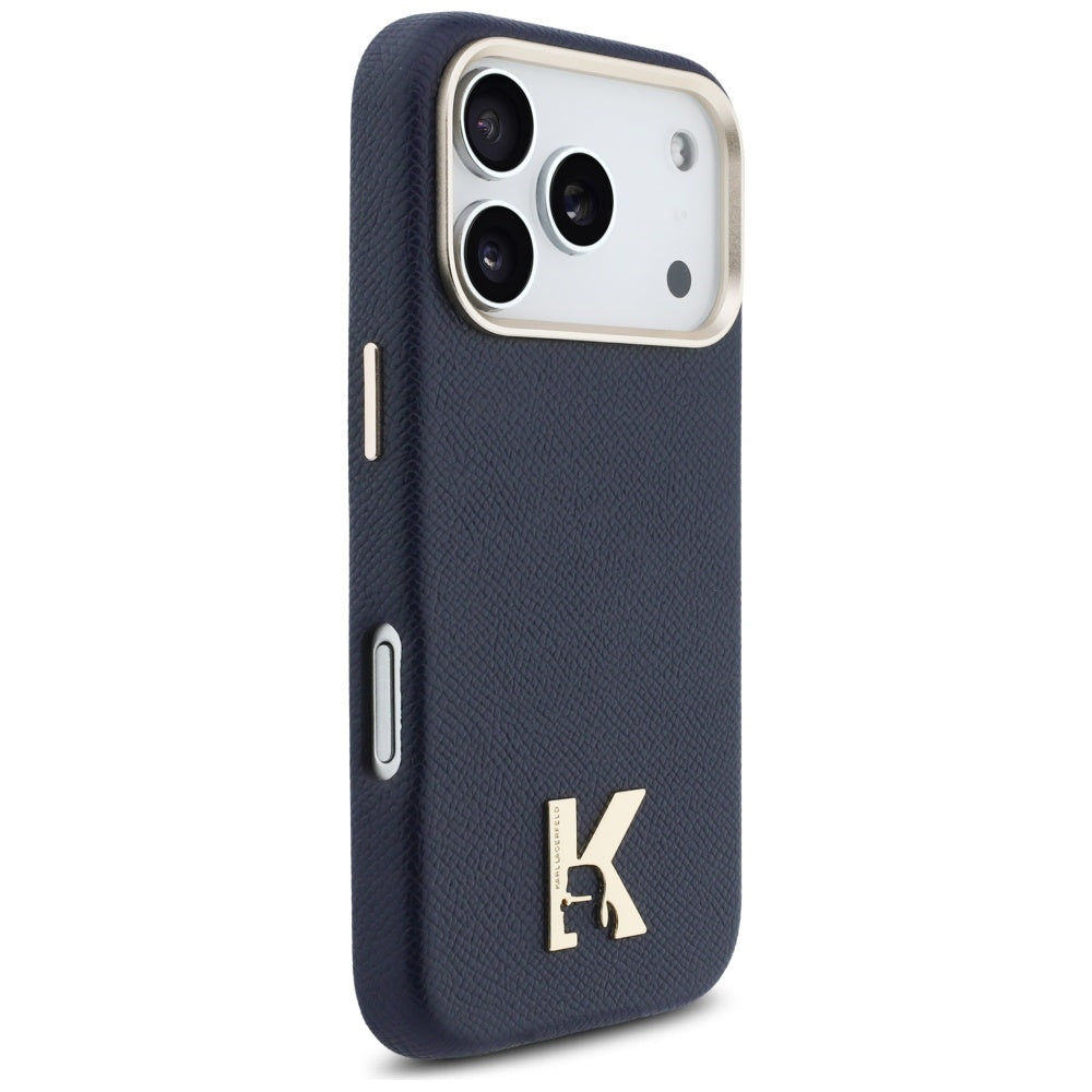 Coque MagSafe pour Apple iPhone 17 Pro Max, Karl Lagerfeld, Logo Karl Head, Bleue