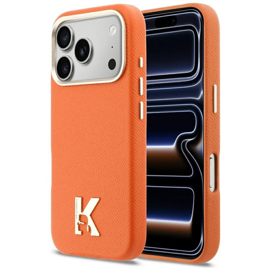 Coque MagSafe pour Apple iPhone 17 Pro Max, Karl Lagerfeld, Logo Karl Head, Orange