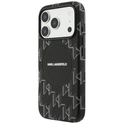 MagSafe Hülle für Apple iPhone 17 Pro Max, Karl Lagerfeld, KL Monogram Logo, Schwarz