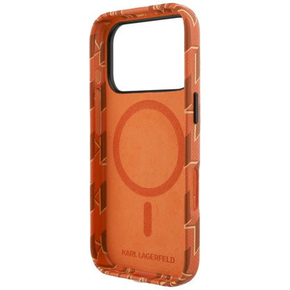 Coque MagSafe pour Apple iPhone 17 Pro Max, Karl Lagerfeld, Logo Monogramme KL, Orange