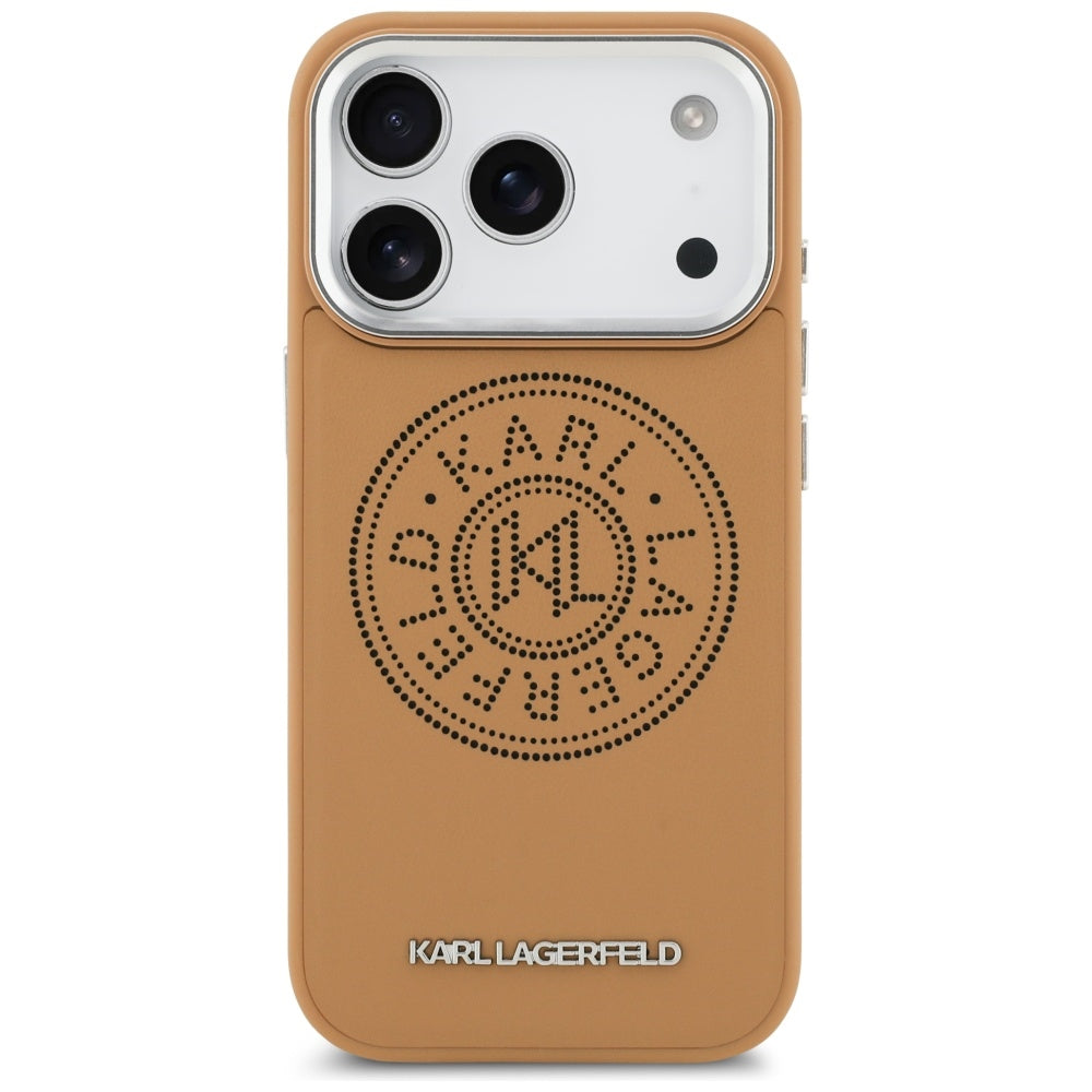 MagSafe hoesje voor Apple iPhone 17 Pro Max, Karl Lagerfeld, Point & Metal Logo, Bruin