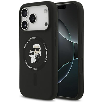 MagSafe hoesje voor Apple iPhone 17 Pro Max, Karl Lagerfeld, Ring Karl & Choupette, Zwart