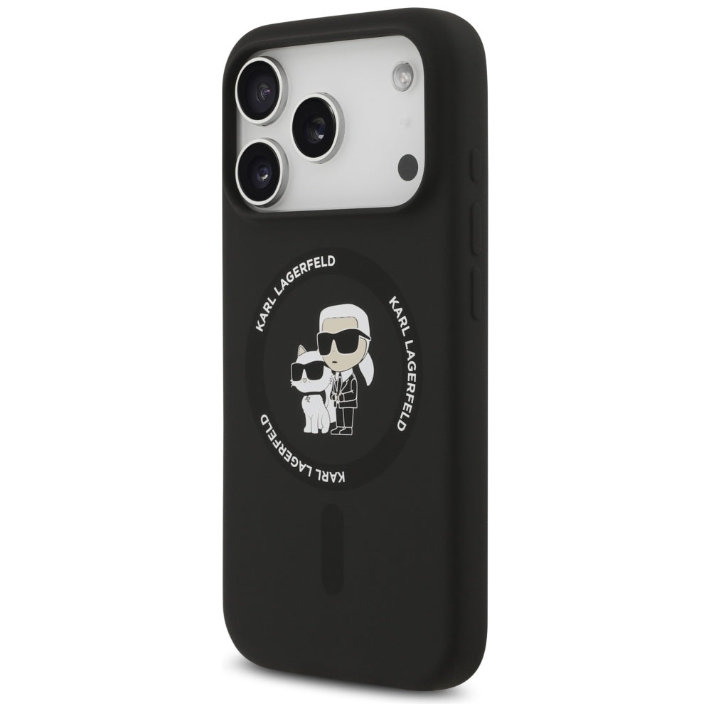 MagSafe hoesje voor Apple iPhone 17 Pro Max, Karl Lagerfeld, Ring Karl & Choupette, Zwart