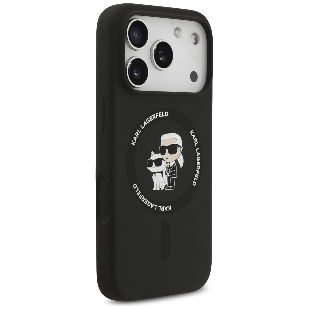 MagSafe hoesje voor Apple iPhone 17 Pro Max, Karl Lagerfeld, Ring Karl & Choupette, Zwart