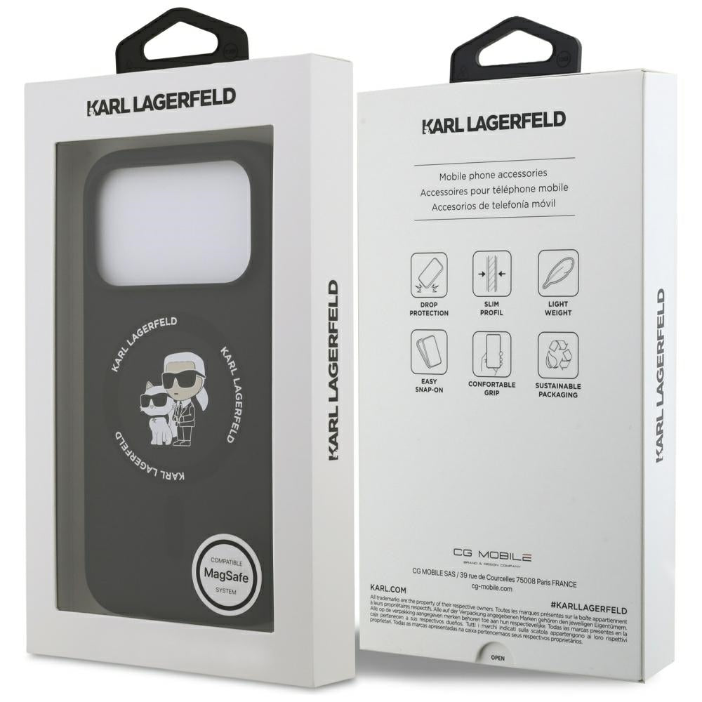 MagSafe hoesje voor Apple iPhone 17 Pro Max, Karl Lagerfeld, Ring Karl & Choupette, Zwart