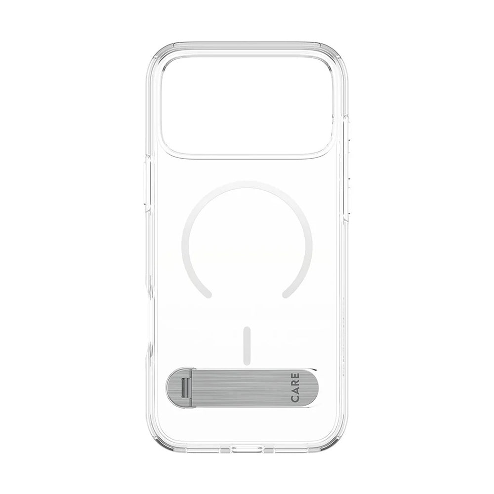 MagSafe hoesje voor Apple iPhone 17 Pro Max, PanzerGlass, Care Feature Kickstand, Transparant Wit