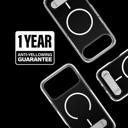 MagSafe hoesje voor Apple iPhone 17 Pro Max, PanzerGlass, Care Feature Kickstand, Transparant Wit