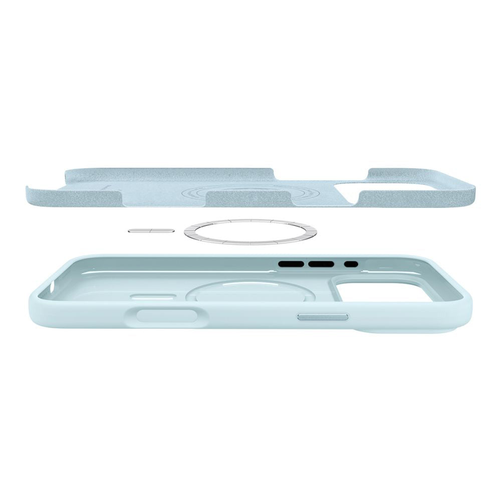 Coque MagSafe pour Apple iPhone 17 Pro Max, Spigen, Silicone Fit, Bleu