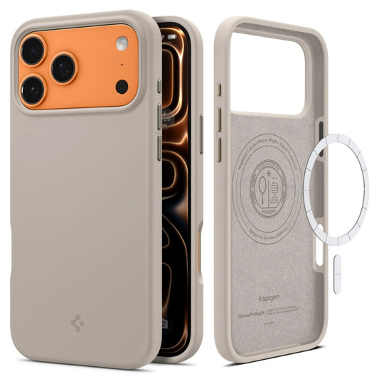 MagSafe hoesje voor Apple iPhone 17 Pro Max, Spigen, Silicone Fit, Crème