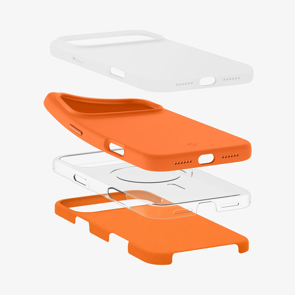 Coque MagSafe pour Apple iPhone 17 Pro Max, Spigen, Silicone Fit, Orange ACS11378