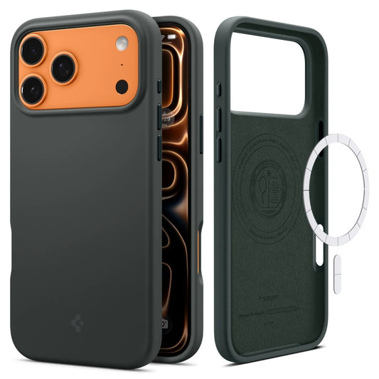 MagSafe hoesje voor Apple iPhone 17 Pro Max, Spigen, Silicone Fit, Groen