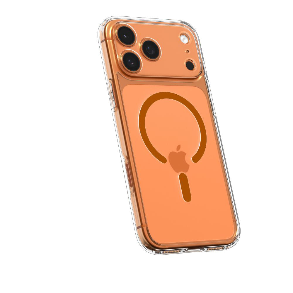 Coque MagSafe pour Apple iPhone 17 Pro Max, Spigen, Ultra Hybrid, Transparent Orange