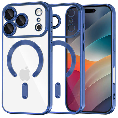 Housse MagSafe pour Apple iPhone 17 Pro Max, Techsuit, Luxury Crystal, Bleue