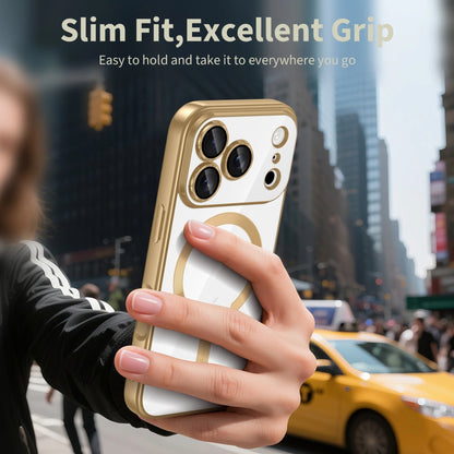 MagSafe hoes voor Apple iPhone 17 Pro Max, Techsuit, Luxury Crystal, Zilver