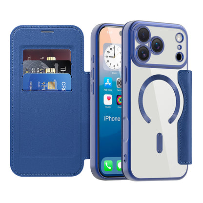MagSafe hoes voor Apple iPhone 17 Pro Max, Techsuit, SmartMag Book, Blauw