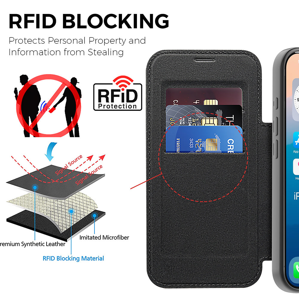 MagSafe hoes voor Apple iPhone 17 Pro Max, Techsuit, SmartMag Book, Groen