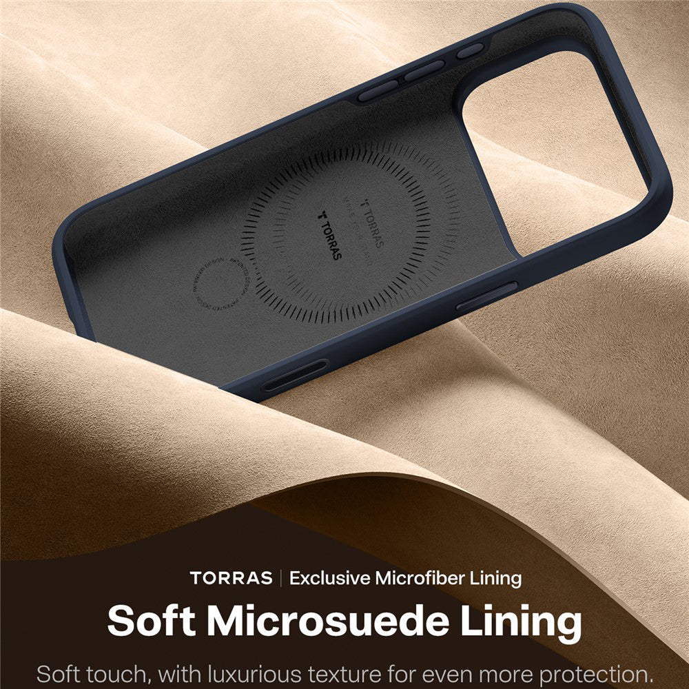 Étui MagSafe pour Apple iPhone 17 Pro Max, Torras, QPRO Silicone, Bleu