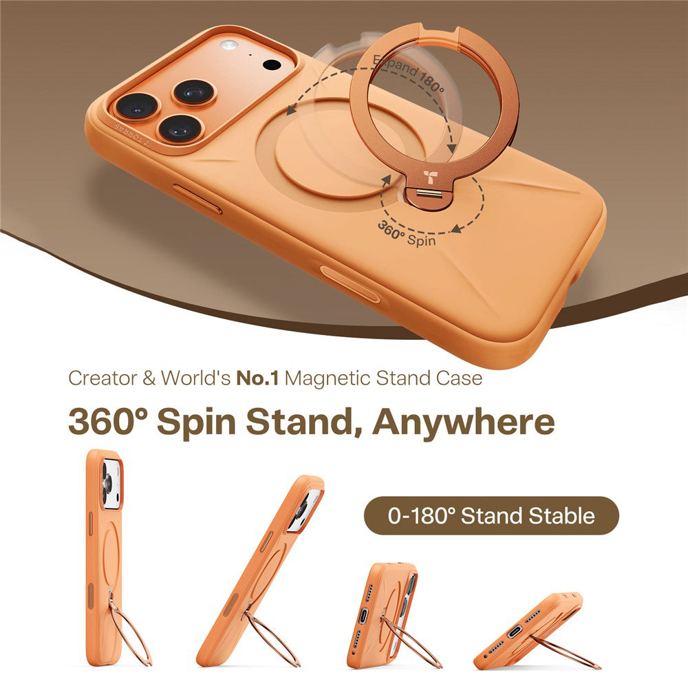 MagSafe Hülle für Apple iPhone 17 Pro Max, Torras, QPRO Silikon, Orange