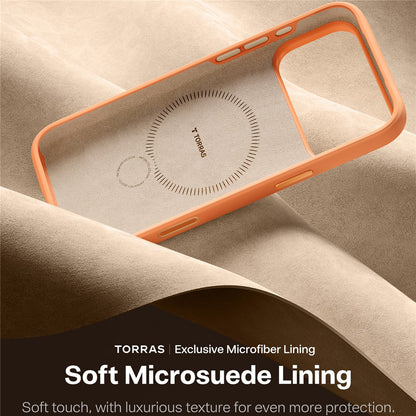 MagSafe Hülle für Apple iPhone 17 Pro Max, Torras, QPRO Silikon, Orange