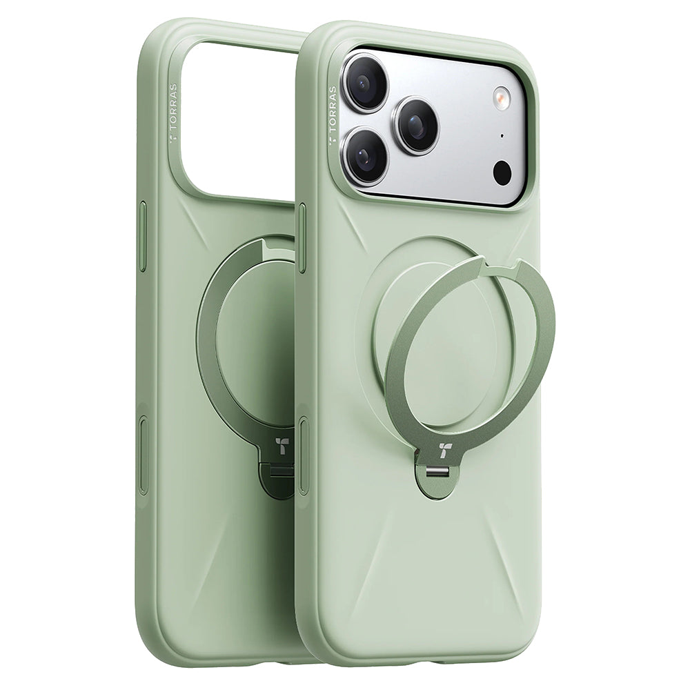 Coque MagSafe pour Apple iPhone 17 Pro Max, Torras, QPRO Silicone, Vert Matcha