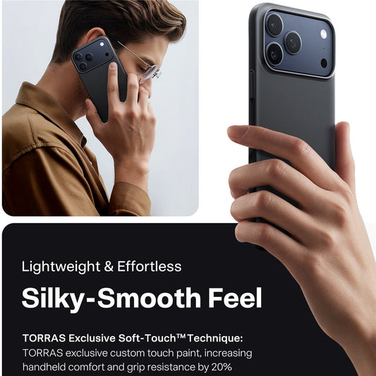 MagSafe hoes voor Apple iPhone 17 Pro Max, Torras, SlimFit, Zwart