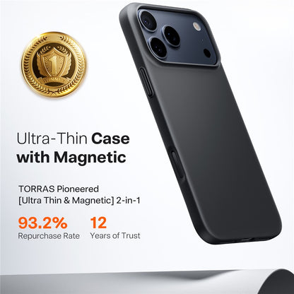 MagSafe Hülle für Apple iPhone 17 Pro Max, Torras, SlimFit, Schwarz