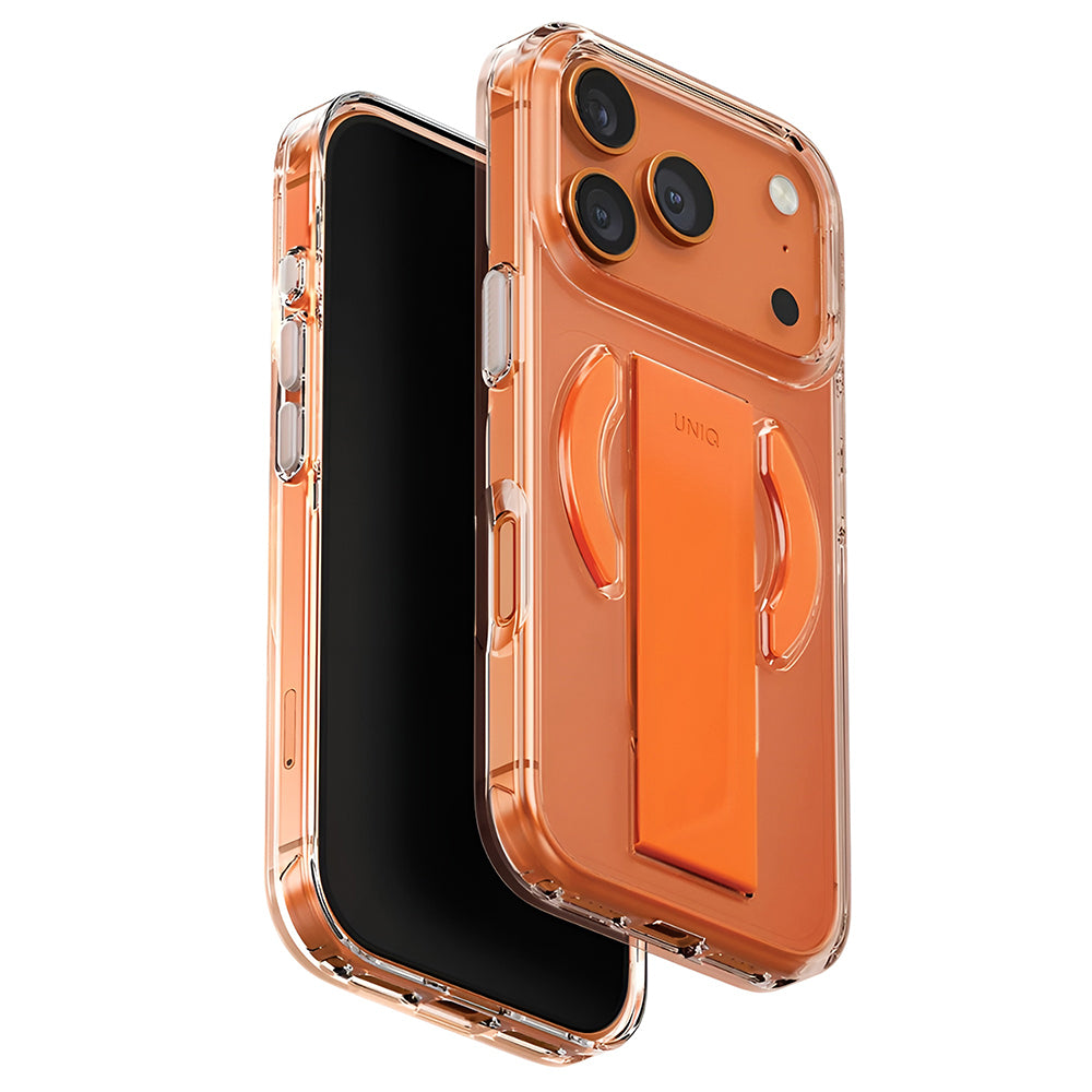 MagSafe-hoes voor Apple iPhone 17 Pro Max, UNIQ, Heldro Air MagClick, Transparant Oranje