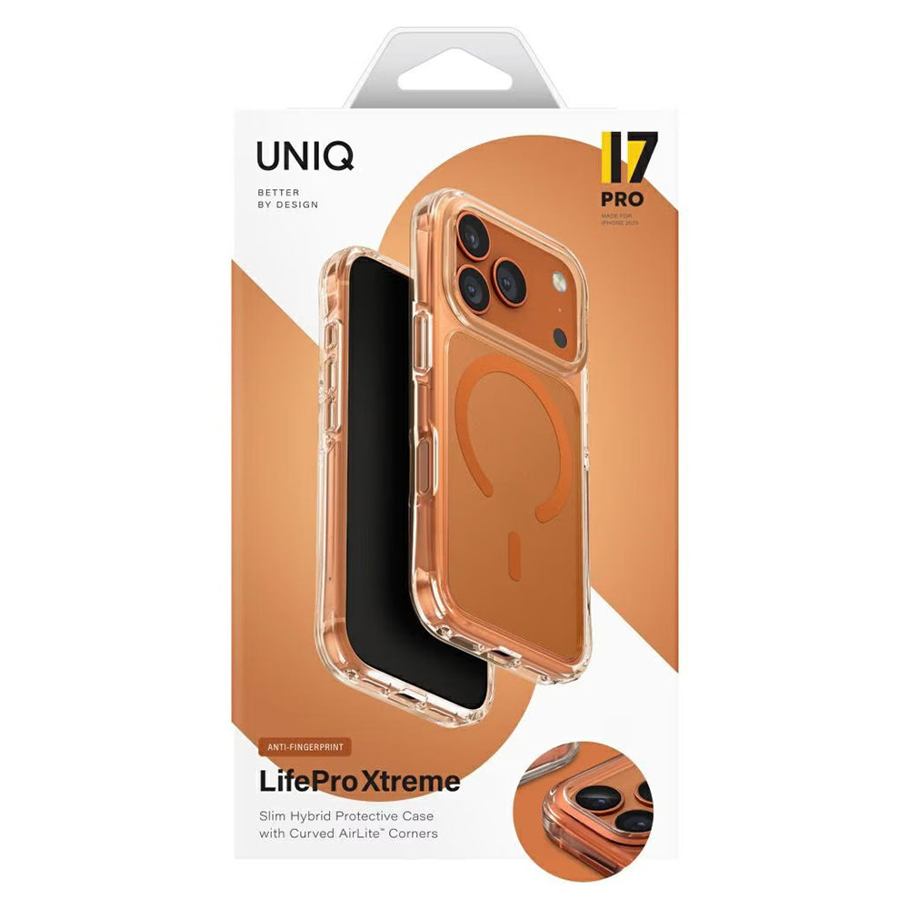 MagSafe hoesje voor Apple iPhone 17 Pro Max, UNIQ, LifePro Xtreme MagClick, Oranje