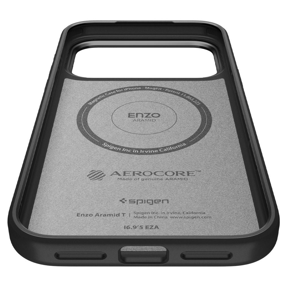 MagSafe hoesje voor Apple iPhone 17 Pro, Spigen, Enzo Aramid T, Zwart