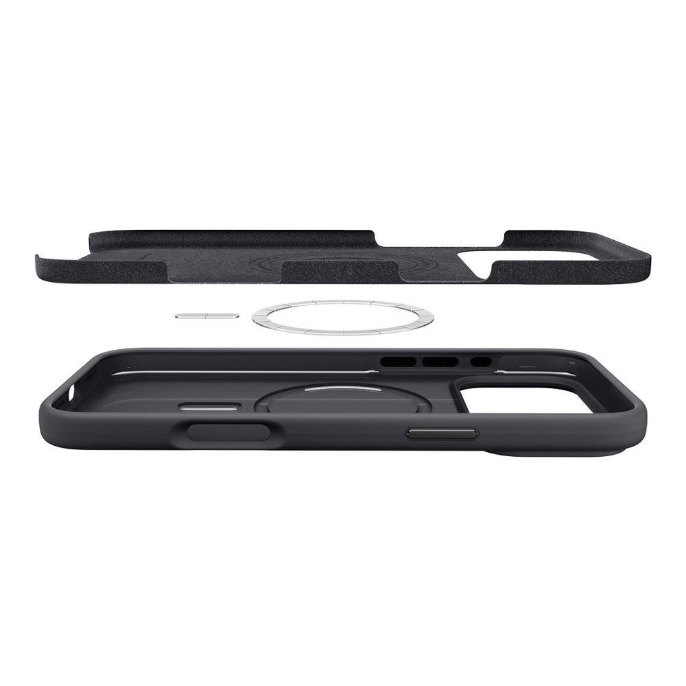 MagSafe hoes voor Apple iPhone 17 Pro, Spigen, Silicone Fit, Zwart
