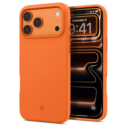 MagSafe hoesje voor Apple iPhone 17 Pro, Spigen, Silicone Fit, Oranje ACS11379