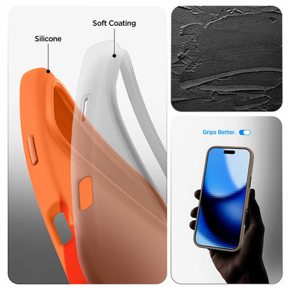 MagSafe hoesje voor Apple iPhone 17 Pro, Spigen, Silicone Fit, Oranje ACS11379