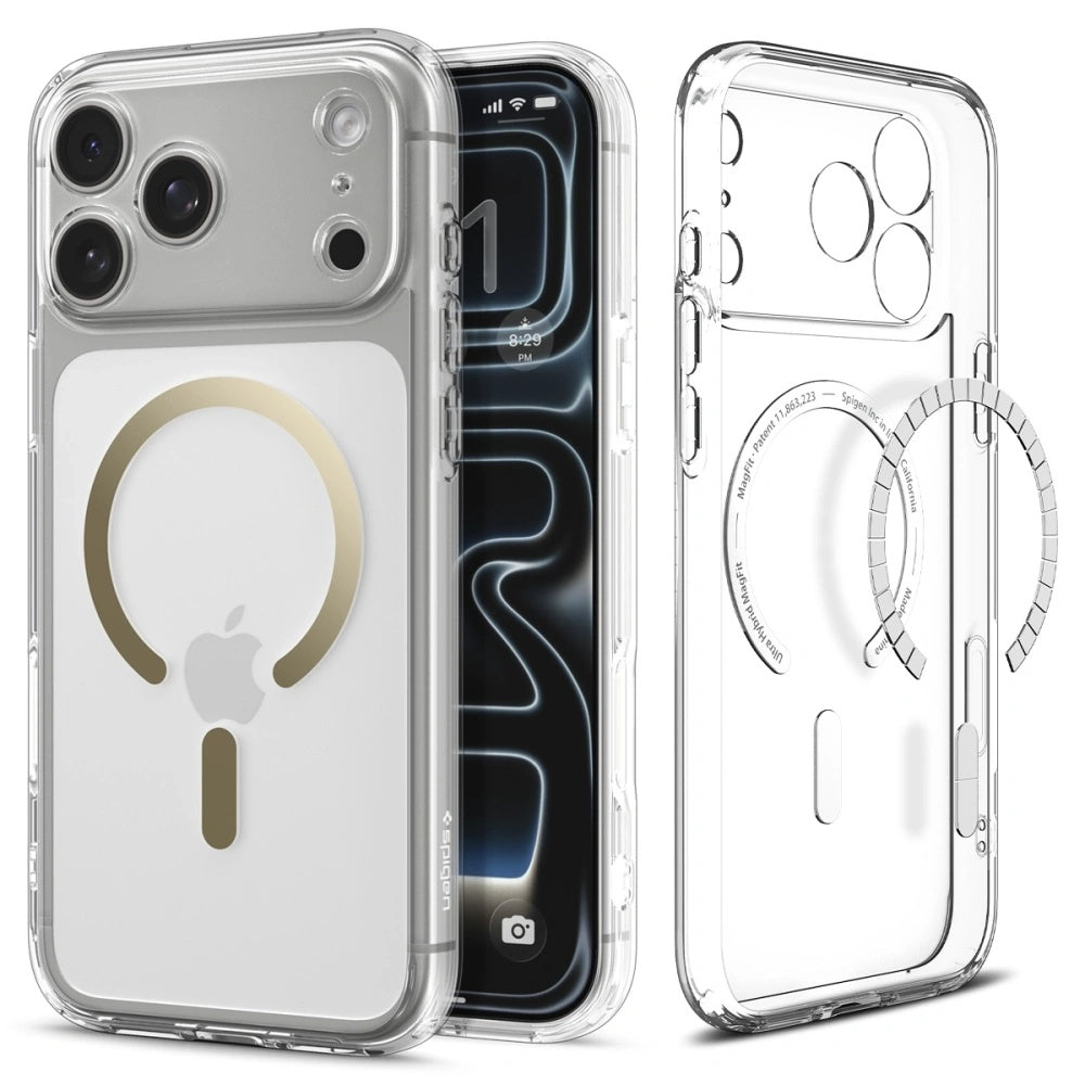MagSafe Hülle für Apple iPhone 17 Pro, Spigen, Ultra Hybrid, Transparent Gold
