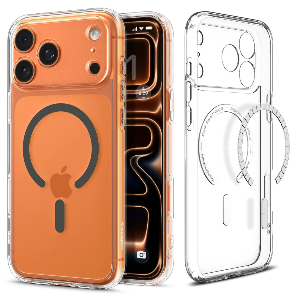 Coque MagSafe pour Apple iPhone 17 Pro, Spigen, Ultra Hybrid, Gris