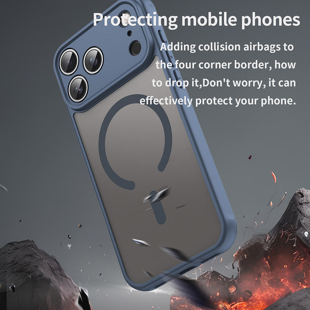 MagSafe Hülle für Apple iPhone 17 Pro, Techsuit, HaloFrost II, Marineblau