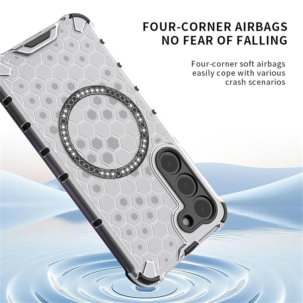Coque MagSafe pour Apple iPhone 17 Pro, Techsuit, HoneyComb Shield, Blanche