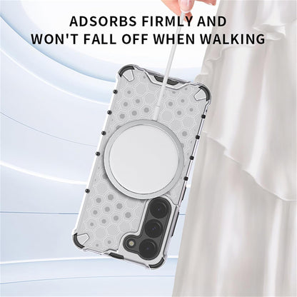 Coque MagSafe pour Apple iPhone 17 Pro, Techsuit, HoneyComb Shield, Blanche