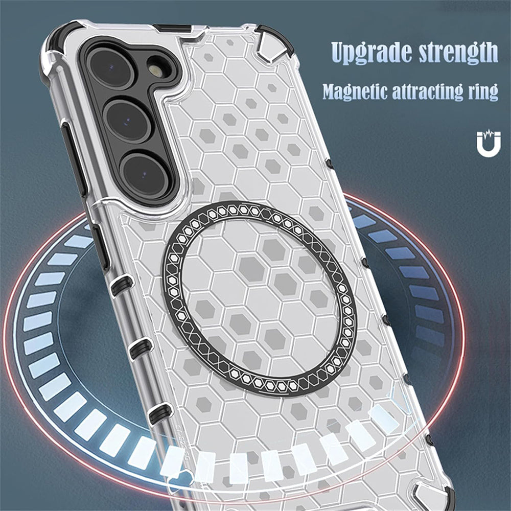 Coque MagSafe pour Apple iPhone 17 Pro, Techsuit, HoneyComb Shield, Blanche
