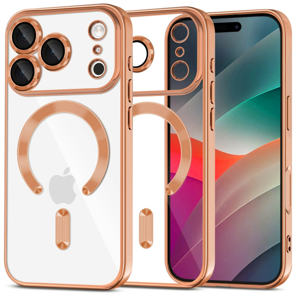 MagSafe hoesje voor Apple iPhone 17 Pro, Techsuit, Luxury Crystal, Oranje