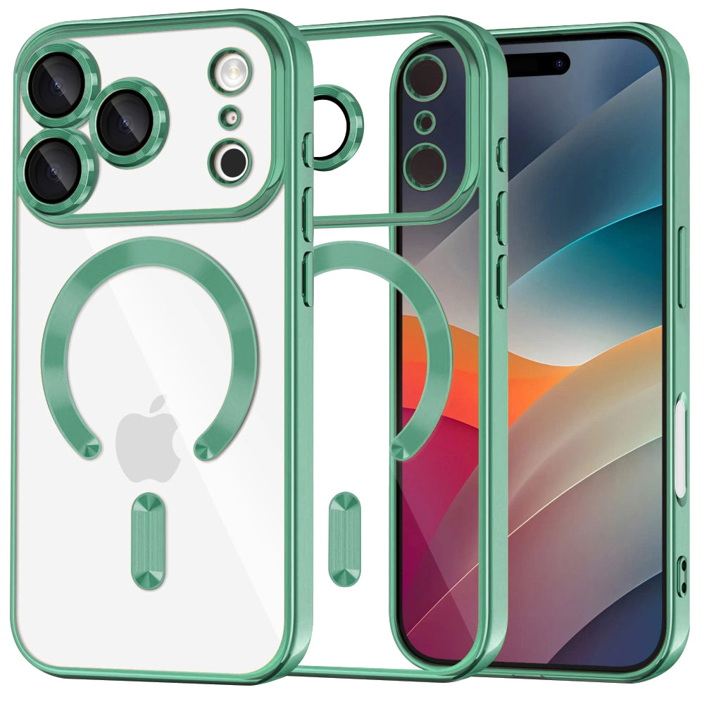 MagSafe hoesje voor Apple iPhone 17 Pro, Techsuit, Luxury Crystal, Lichtgroen