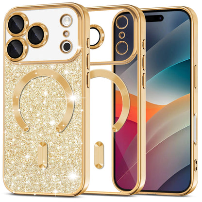 MagSafe hoesje voor Apple iPhone 17 Pro, Techsuit, Luxury Glitter, Goud