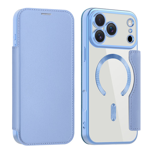 Housse MagSafe pour Apple iPhone 17 Pro, Techsuit, SmartMag Book, Bleu