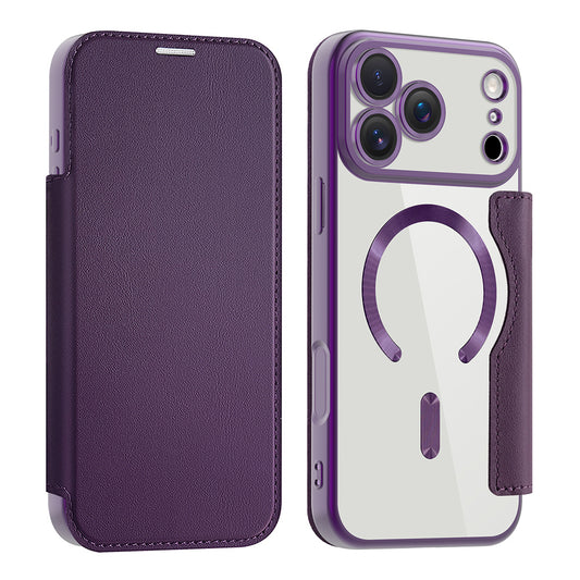 Housse MagSafe pour Apple iPhone 17 Pro, Techsuit, SmartMag Book, Mauve
