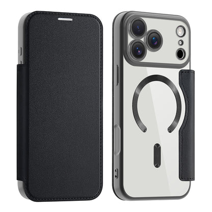 MagSafe hoes voor Apple iPhone 17 Pro, Techsuit, SmartMag Book, Zwart