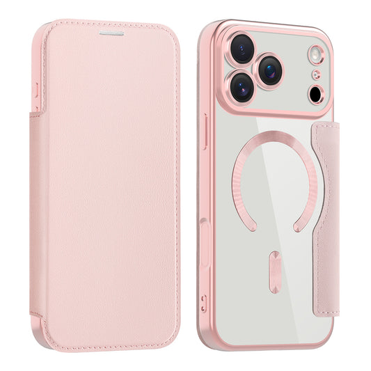 Étui MagSafe pour Apple iPhone 17 Pro, Techsuit, SmartMag Book, Rose