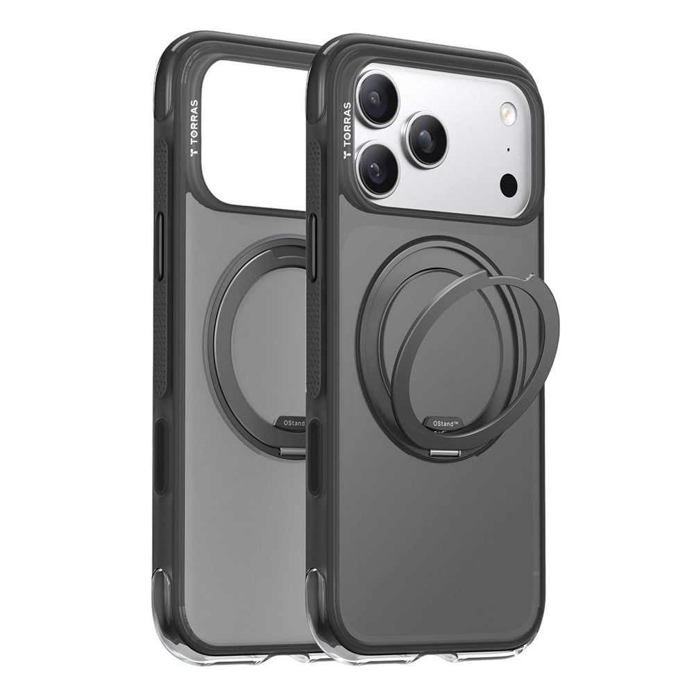 Coque MagSafe pour Apple iPhone 17 Pro, Torras, Ostand O3 Air, Noire