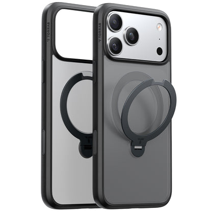 Coque MagSafe pour Apple iPhone 17 Pro, Torras, Ostand Spin, Noire