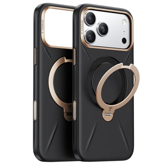 MagSafe hoesje voor Apple iPhone 17 Pro, Torras, QPRO Leather, Zwart